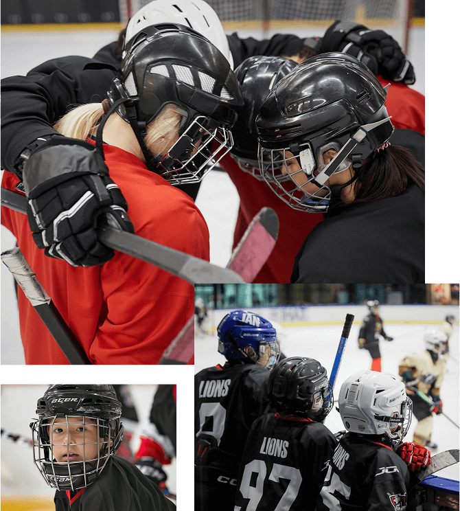 People hugging during the game